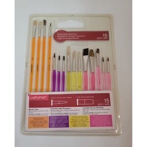 Craftsmart Multi Purpose 15 Pc. Paint Brush Set Assorted Shapes‎ & Sizes 0264